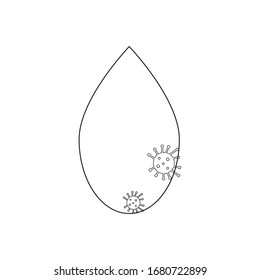 drop of spittle virus on white background