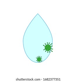 Tropfen des spitzen Virus auf weißem Hintergrund