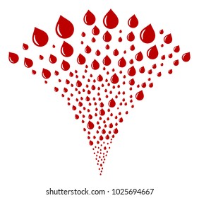 Drop stream fountain. Vector illustration style is flat iconic symbols. Object fountain done from random icons as drop fireworks.