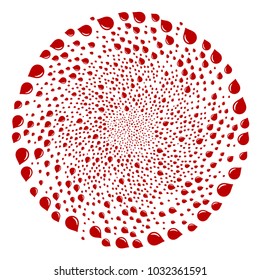 Drop swirl globula. Object centrifugal explosion organized from randomized drop symbols. Vector illustration style is flat iconic symbols.