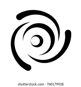 Drop swirling water logotype icon. Simple style vector illustration of water funnel conditional image top view. Household appliance washer machine icon for web or print design.
