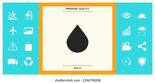 Drop symbol icon. Graphic elements for your design