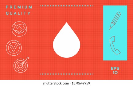 Drop symbol icon. Graphic elements for your design