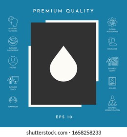 Drop symbol icon. Graphic elements for your design