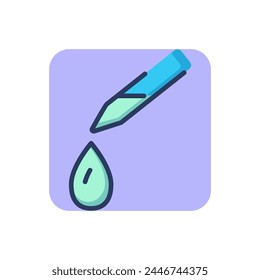 Drop from syringe thin line icon. Needle, injection, liquid  outline sign. Medicine and healthcare concept. Vector illustration, symbol element for web design and apps