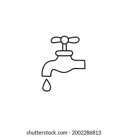 gota de gota, icono de agua con estilo de línea negra plana, aislado en fondo blanco 