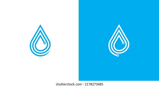 Drop Tech Logo Concept sign icon symbol Design. Tech Logo Design. Vector illustration logo template