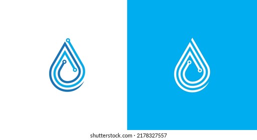 Símbolo del icono Diseño del símbolo del concepto del logotipo de Drop Tech. Logo De Water Drop. Plantilla de logotipo de ilustración de vector