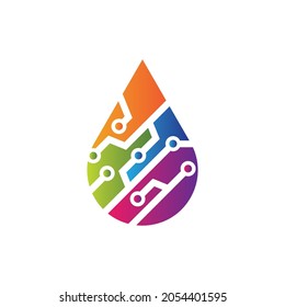 Drop tech vector icon, colorful logo