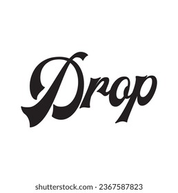 drop text on white background.