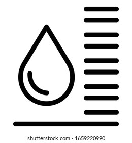 Drop and thermometer icon. Outline drop and thermometer vector icon for web design isolated on white background