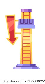 Atracción del parque de atracciones de la torre de descenso