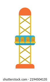 Drop Tower Atracction Icon Design