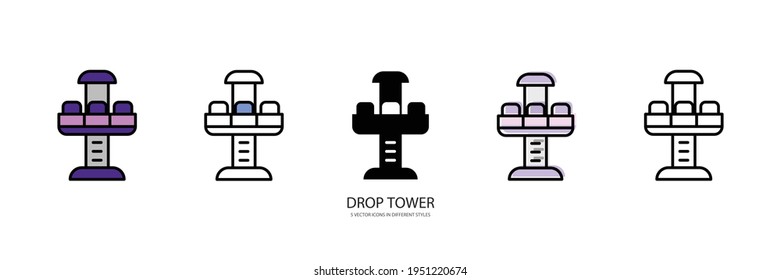 DROP TOWER vector type icon
