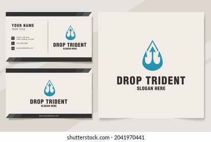 Drop-Trident-Logo-Vorlage auf Monogramm-Stil