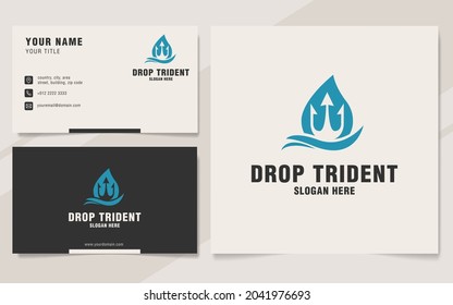 Drop trident logo template on monogram style