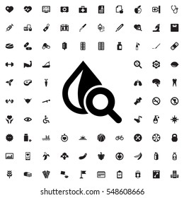drop under magnifier icon illustration isolated vector sign symbol