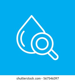 drop under magnifier icon illustration isolated vector sign symbol