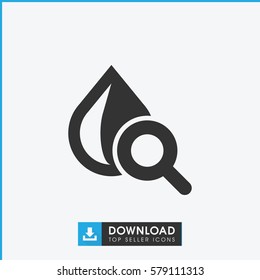drop under magnifier icon illustration isolated vector sign symbol