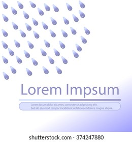 drop vector icon, pattern with water, text, background, Vector illustration