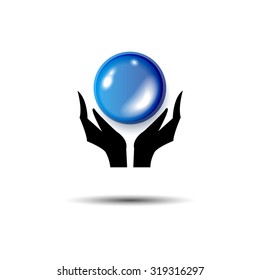 drop vector illustration hand protection water eco nature environment clean