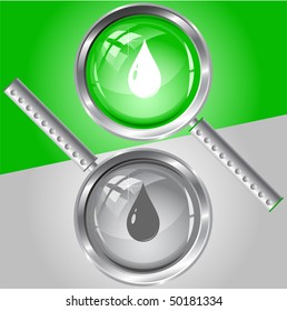 Drop. Vector magnifying glass.