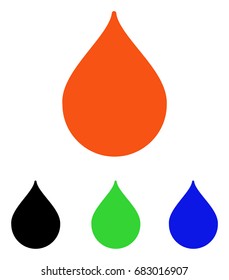 Drop vector pictograph. Illustration style is a flat iconic colored symbol with different color versions.