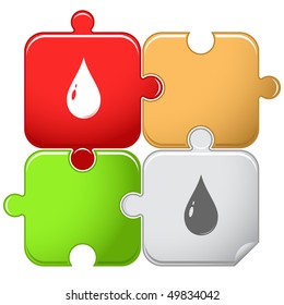 Drop. Vector puzzle.