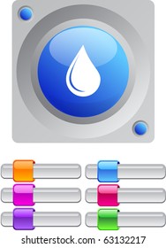 Drop vibrant round button with additional buttons.
