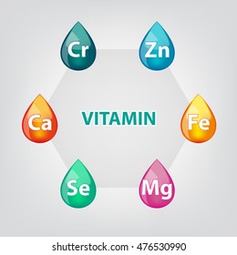 Drop of vitamins vector illustration
