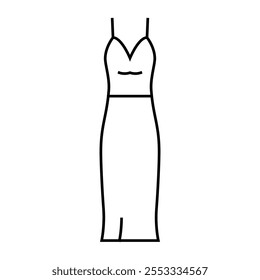 drop waist wedding dress line icon vector. drop waist wedding dress sign. isolated contour symbol black illustration