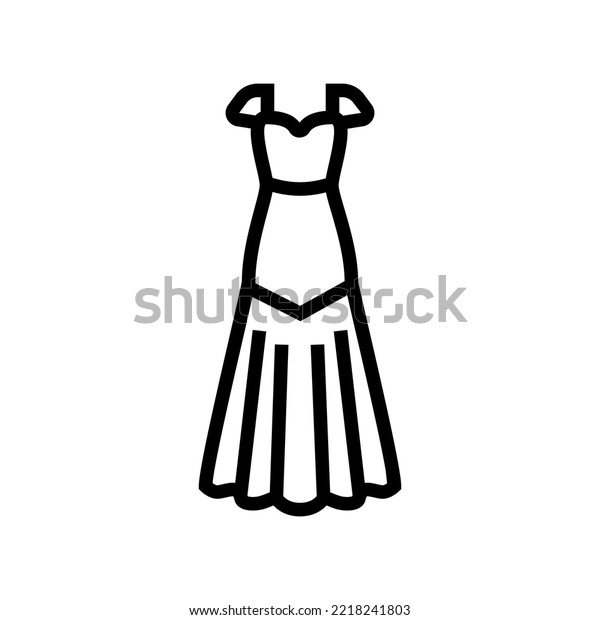 drop\
waist wedding dress line icon vector. drop waist wedding dress\
sign. isolated contour symbol black\
illustration