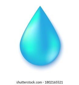 Wassertropfen. Blauraindrop. Flüssiges Symbol. Illustration der Reinheit. Vektorsymbol.