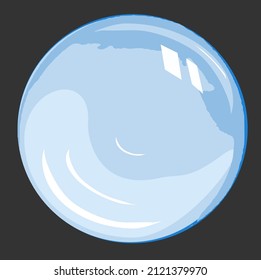 A drop of water is blue, with shadows. Abstraction
