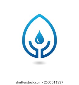 drop of water.  water care logo vector  
