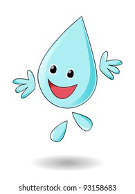 Drop of water cartoon character