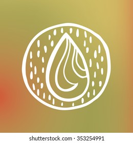 A drop of water in the circle. Graphic sign, a logo.
