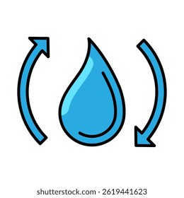 Drop water cycle icon. Aqua or liquid thin line illustration.