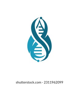Drop Water with DNA shape logo, Creative and unique logo design. logo designs Concept Design Template