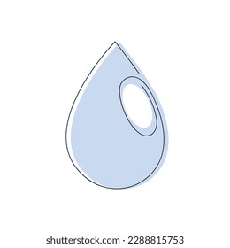 Gota de agua dibujada en una línea continua. Dibujo de una línea, minimalismo. Ilustración vectorial.