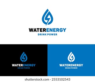 Queda de água beber energia relâmpago moderno simples minimalista vetor logotipo Design Ilustração