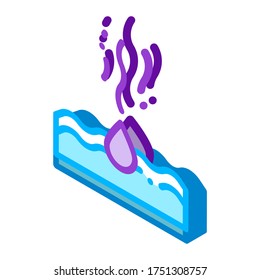 Drop Water Dripping In Sea vector isometric sign. color isolated symbol illustration