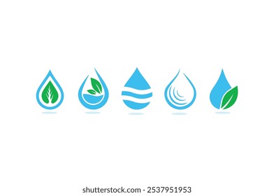 Drop, water droplet vector icon set for website design, app, ui, isolated on white background. Vector illustration.