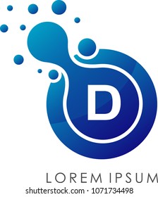 Drop Water E Letter Logo