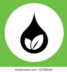 drop of water eco bio leaves icon in circle