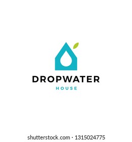 drop water eco house logo vector icon