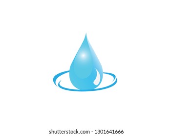 A drop of water falls into the lake for logo design