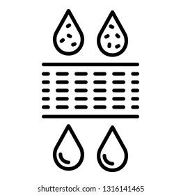 Drop water filtration icon. Outline drop water filtration vector icon for web design isolated on white background