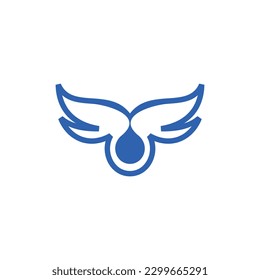 Logotipo creativo moderno de Drop Water Flying Line