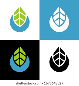 Elementos de plantilla de diseño del logotipo de hojas verdes - Vector